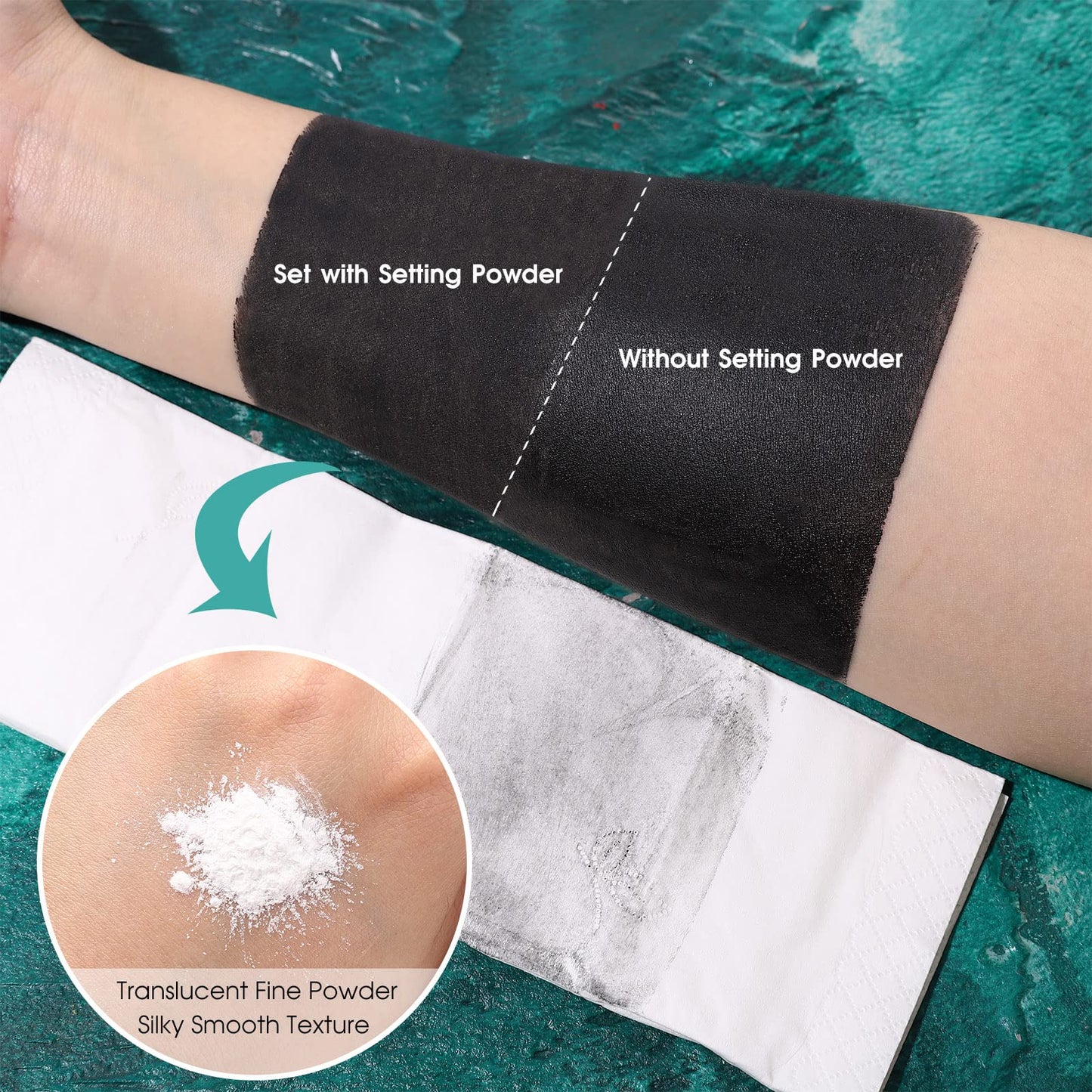 BOBISUKA Black White Face Paint Stick with Setting Powder Set, Eye Black Sticks for Sports, Body Paints for Clown Skeleton Vampire Skull Cosplay Special Effects Costume SFX Halloween Makeup Kit