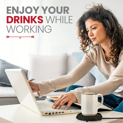 Candle Warmer Plate Safely Releases Scents Without a Flame- Used as Candle Jar Warmer, Candle Melter, Coffee Warmer, Mug Warmer, Cup Warmer in Your Home & Office (Black)