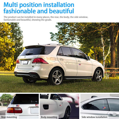 3D Aluminum Alloy American US Flag Decal, 2 PCS 3" X 2" Patriotic Stars Stripe USA Flag Car Stickers for Laptop/Car/Truck/Window/Bumper (Red2)