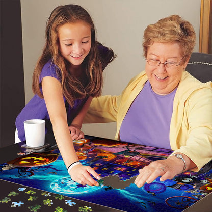 Horror Halloween Jigsaw Puzzles for Adults 1000 Pieces, Interlock Perfectly Letter on Back, Home Decor Birthday Party Puzzle Gift, Halloween Puzzle 1:1 Poster Jigsaw Puzzles for Adults