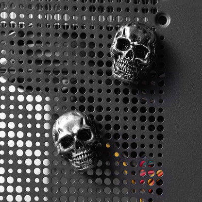 6 Pcs Skull Stainless Steel Refrigerator Magnets,Cool,Strong,Cute,Unique Funny Goth Decorative Fridge Magnets for Adults, Boys,for Kitchen,Office Whiteboards,Lockers,Imanes para Refrigerador (Black)…