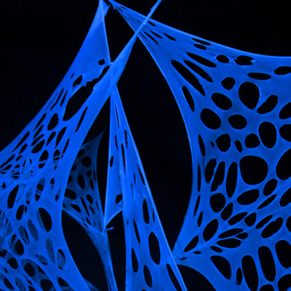 700 Sqft Glow-in-The-Dark Giant Spider Web Halloween Outdoor Decoration, Giant Outdoor Spider Decorations Set, with 3 Blacklight (24FT x 4FT)(White)