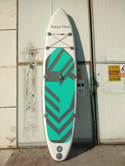 Aqua Plus 6inches Thick Inflatable SUP for All Skill Levels Stand Up Paddle Board,Paddle,Pump,ISUP Travel Backpack, Leash,Shoulder Strap,Youth,Adult Inflatable Paddle Board