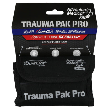 Adventure Medical Kits Trauma Pak Pro with Quikclot & Trauma Tourniquet - First Aid Emergency Kit with Tourniquet, QuikClot Flexible Gauze, Nitrile Gloves & More - Stops Bleeding Fast with Kaolin