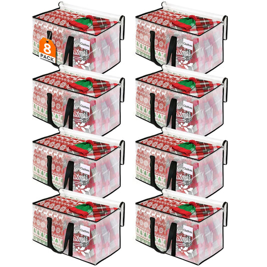 BlissTotes Moving Bags, 93L 8-Pack Storage Bags, Moving Box Heavy Duty Extra Large, Moving Totes with Zipper, Reinforced Handles & Tag Pocket, Boxes for Packaging Moving