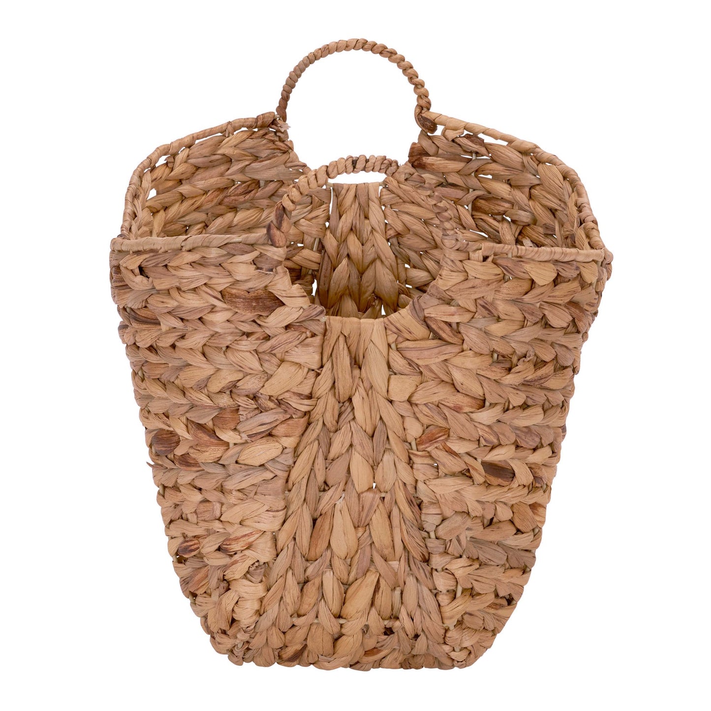 Household Essentials ML-4002 Tall Water Hyacinth Wicker Basket with Handles | Natural, Brown, Natural