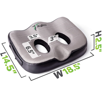 Aylio Socket Seat Cushion for Sit Bone and Back Pressure Relief, Butt, Tailbone, Hip, Hamstring, Posture Support - Firm Memory Foam Comfort Ischial Tuberosity Pillow for Desk Chair or Car