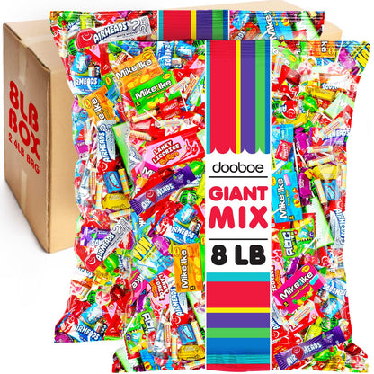 Candy Assortment Bulk - 8 Pounds - Halloween Variety Pack Candies - Trick or Ttreat Individually Wrapped Favors - Pinata Filler Candies