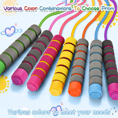Adjustable Soft Skipping Rope - Toddler Jump Rope With Skin-Friendly Foam Handles For Kids, Boys, Girls, Women, Men - Exercise Activity, Outdoor Fitness