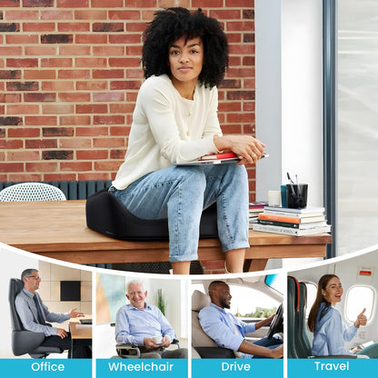 Benazcap Seat Cushion, Memory Foam Cushions for Office Chair - Ergonomic Chair Cushions for Tailbone Pain Relief, Sciatica & Back Support, Office Chair Cushion & Car Seat Cushion