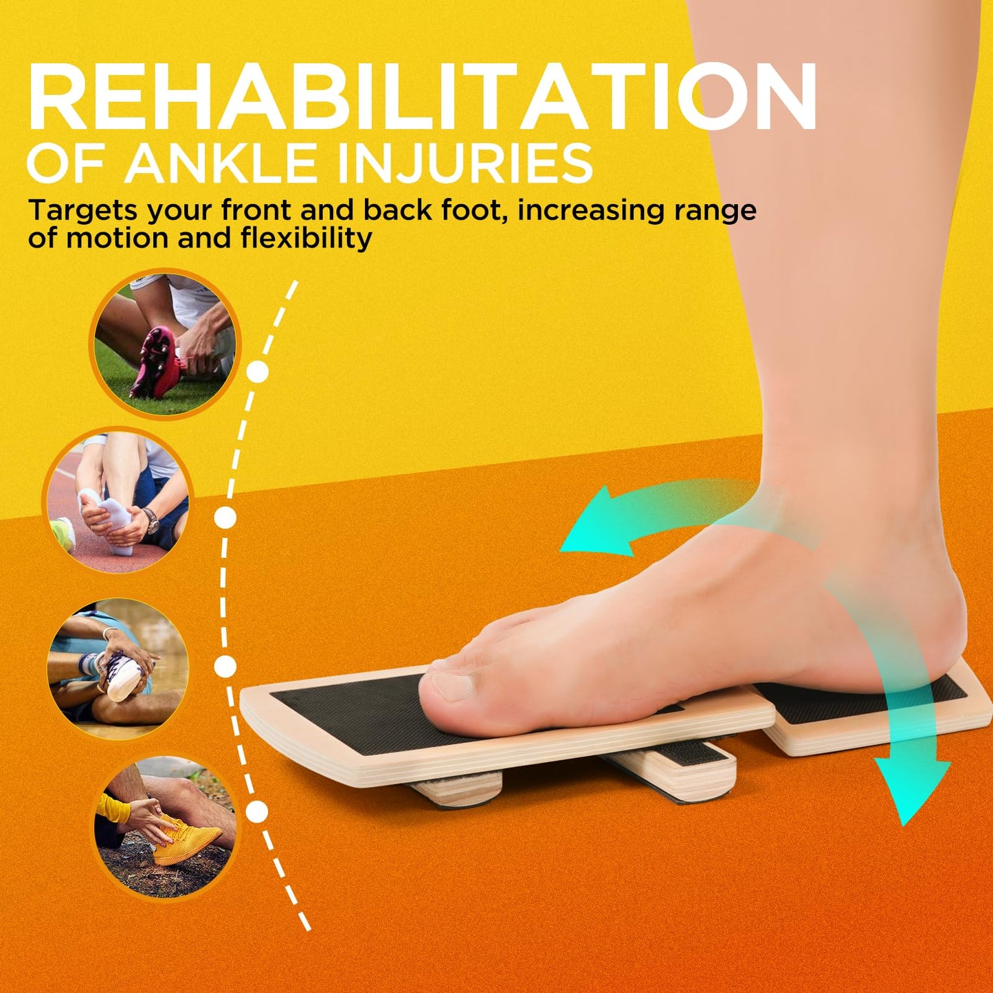 Ankle Balance Board Foot Strengthener Trainer for Sprained Ankle, Stability Exercises, Physical Therapy, Plantar Fasciitis Relief, Posture Correction, Balance Training, Anti Slip Wobble Board