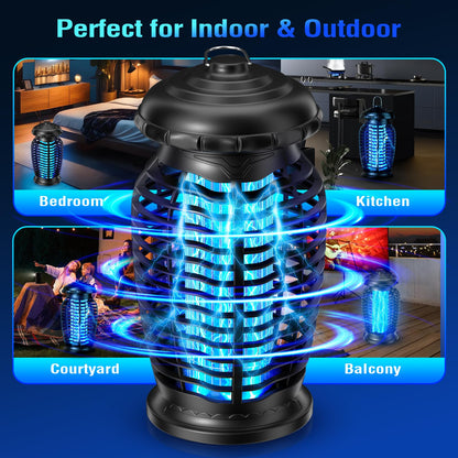 CACULE Bug Zapper Outdoor 4200V Electronic Mosquito Zapper Fly Traps Outdoor Mosquito Repellent Killer Inside/Outside for Home, Patio, Backyard, CA-Blue A1