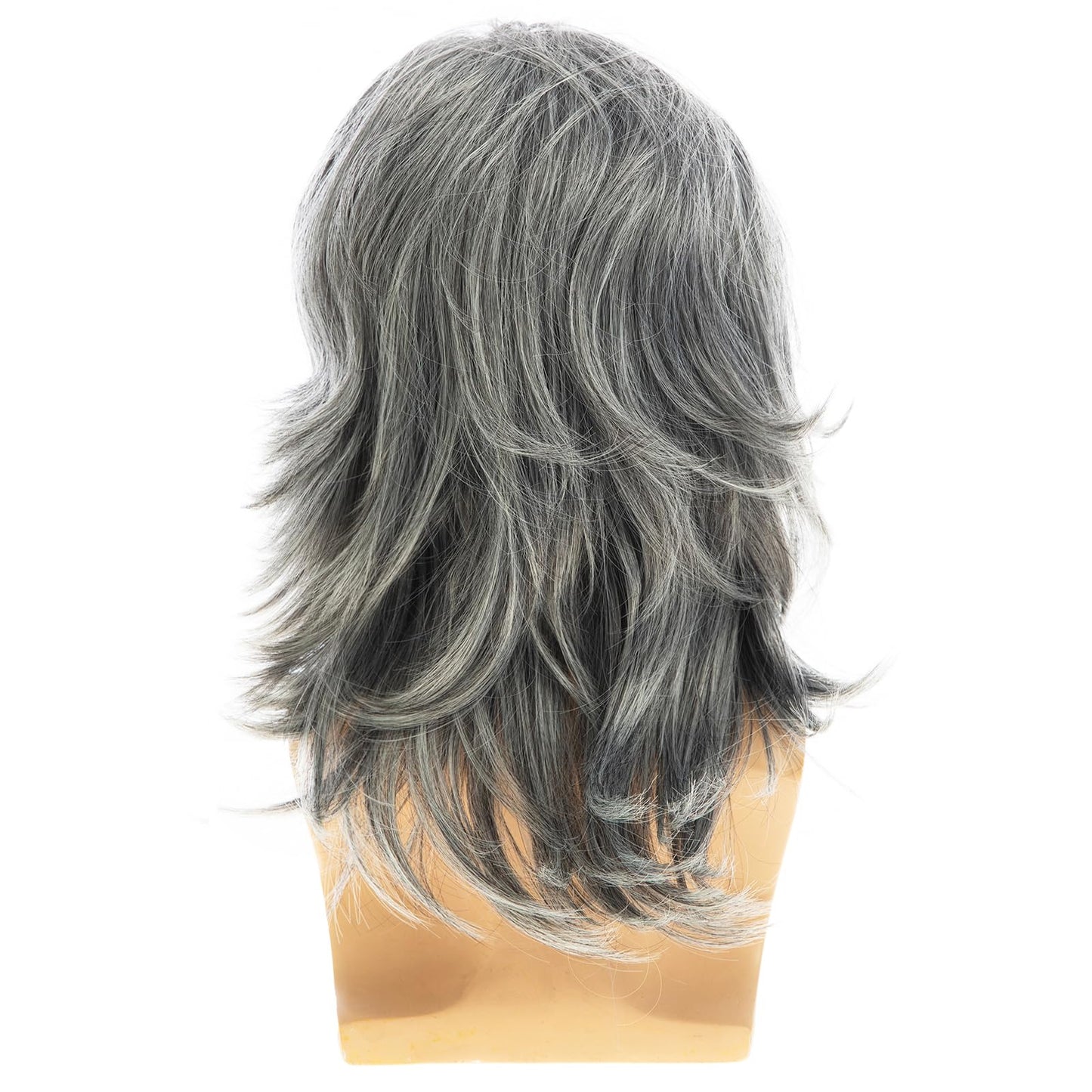 Baruisi Mens Wig Grey Long Straight Synthetic Heat Resistant Costume Cosplay Hair Wig
