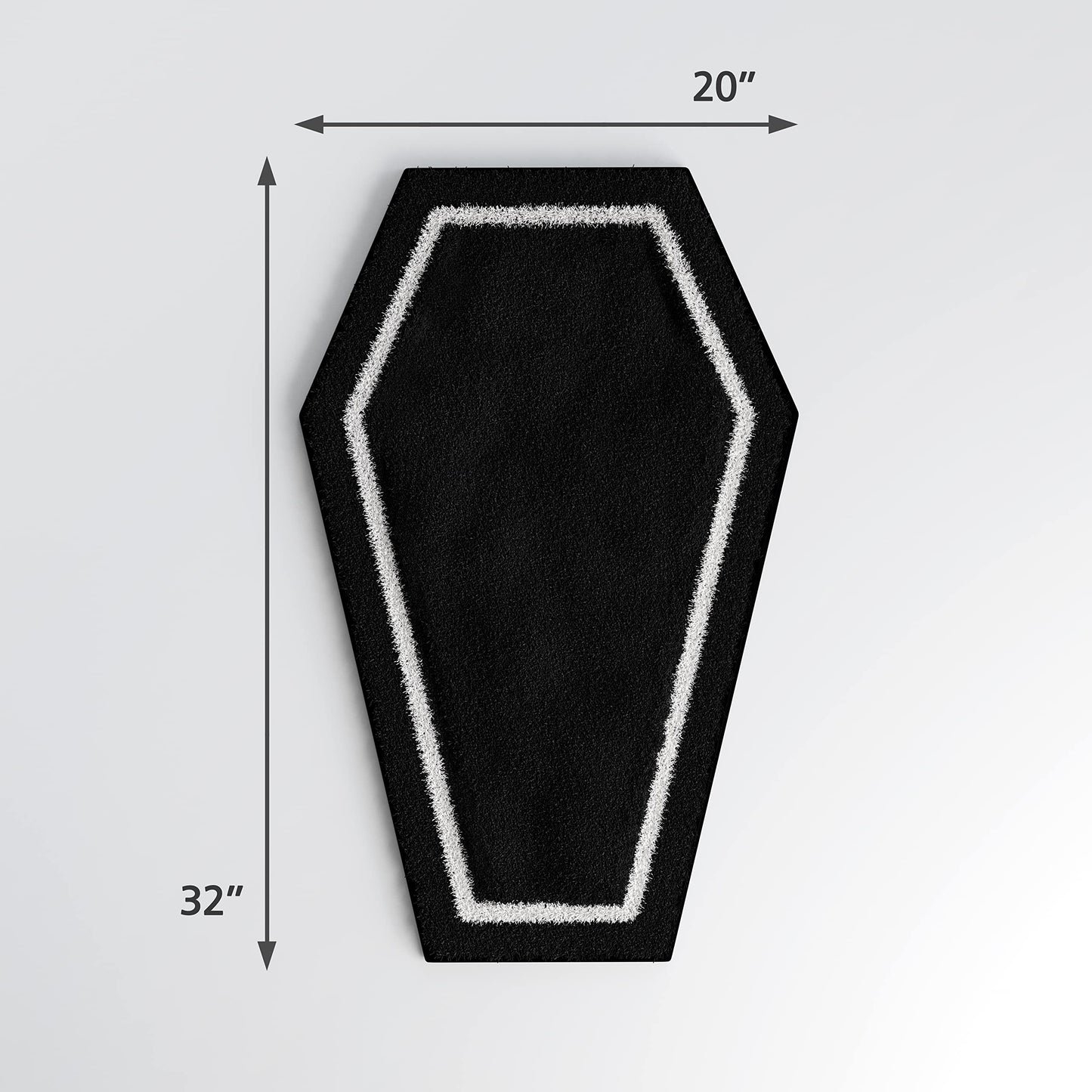 WITTIZA Coffin Bath Mat Halloween Rug - Black Gothic Home Decor for Bathroom Bedroom Kitchen Room Coffins Door Horror Gift Spooky Gifts Wednesday Addams