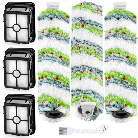 2554 2554A 2590 2593 2596 Replacement Parts for Bissell CrossWave Max and HydroSteam 35151 3515 35152 3513 3518, 3 Pack CrossWave Pet Brush Rolls 2788 and 3 Pack Filters 1866, 1618641 1608684 LUXRILIX