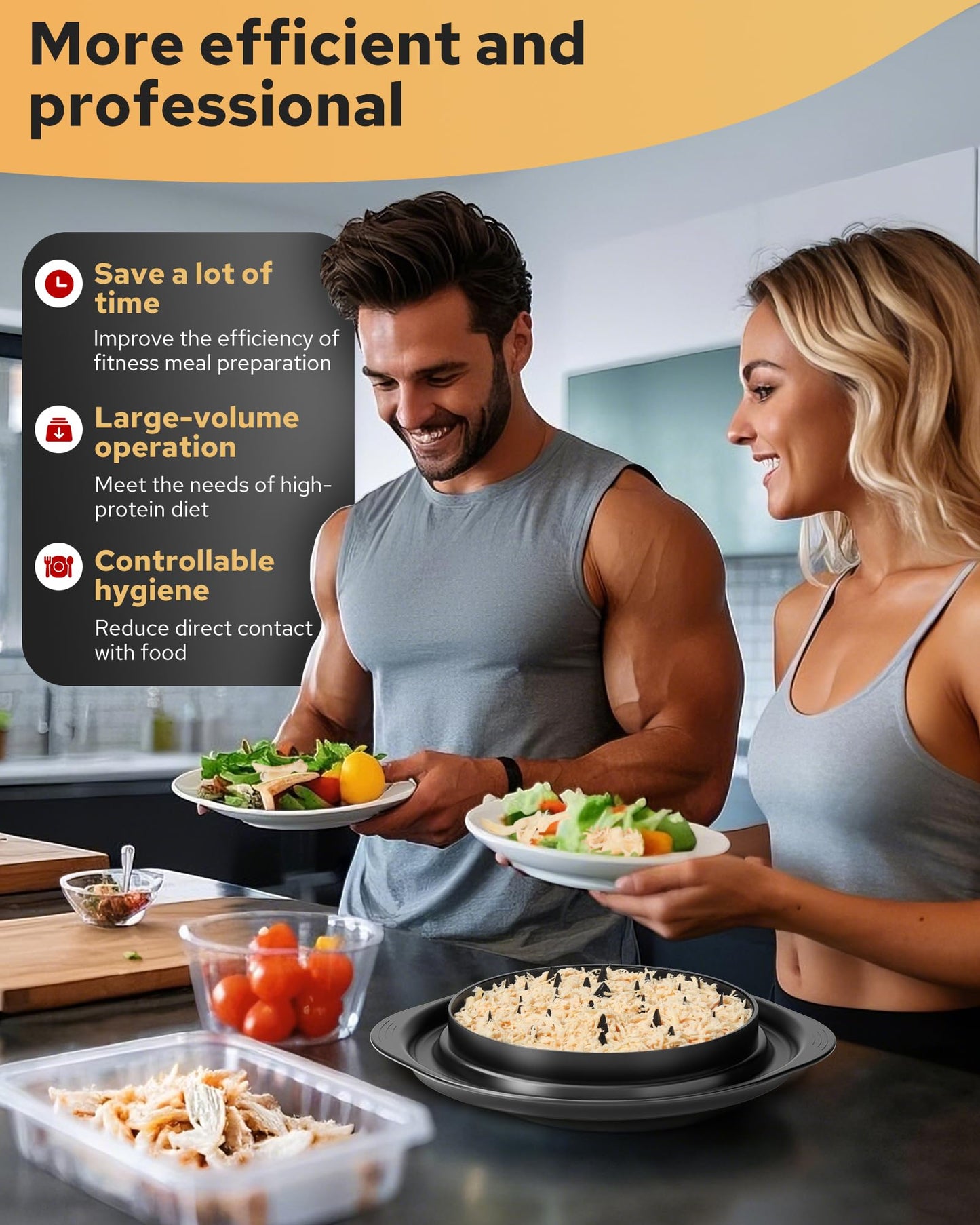 AveFare Large Chicken Shredder, Heavy Duty Highly Durable Chicken Shredder Tool Twist, Meat Shredder Machine, BPA Free, Strong Anti-Slip, Dishwasher Safe, Suitable for Pork Beef Chicken