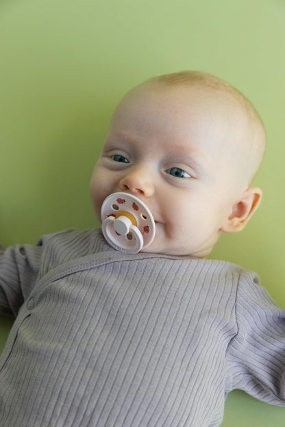 BIBS Colour Studio Soother 2-Pack, BPA Free Dummy Pacifier, Round Nipple. Natural Rubber Latex, Made in Denmark, Size 2 (6-18 Months), Breeze/Petrol