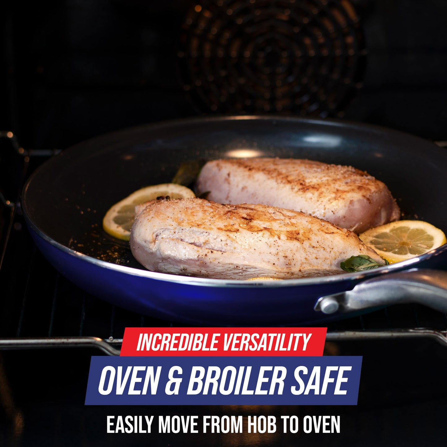 Blue Diamond 8" Nonstick Frying Pan Skillet, Diamond Infused PFAS & PTFE-Free Ceramic Pot, Dishwasher & Oven Safe, Stay Cool Handle, Durable Non Toxic Metal Utensil Safe, Egg & Omelet Pan, Blue