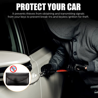 4 Pieces Faraday Bags Phone for Key Fob Protector Car RFID Signal Blocking GPS Anti-tracking Faraday Pouch Shielding Wallets for Cell Phone Privacy Card Protection(Carbon Fiber)