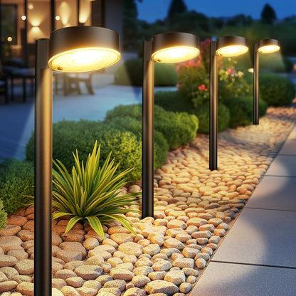 Ahaorigin 8 Pack Solar Pathway Lights Outdoor, 12 Brighter LED Solar Lights Outdoor Waterproof, Up to 12 Hrs Modern Path Light for Yard Garden Walkway Driveway Lawn (8 Pack)
