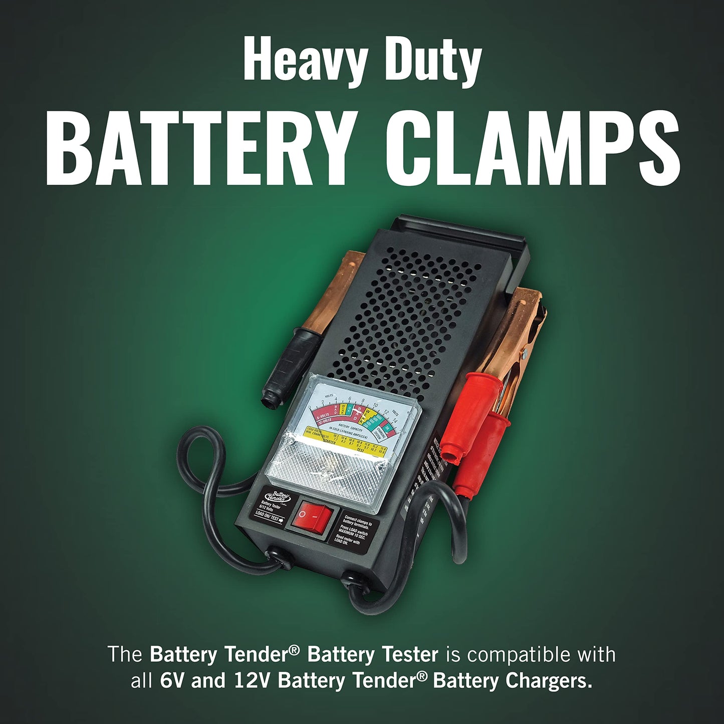 Battery Tender Battery Load Tester 12 Volt at 100 Amps / 6 Volt at 50 Amps Battery Tester - Test Battery Load for 12V or 6V Batteries - Battery Health Checker, Check Starter Motor Draw - 026-0020