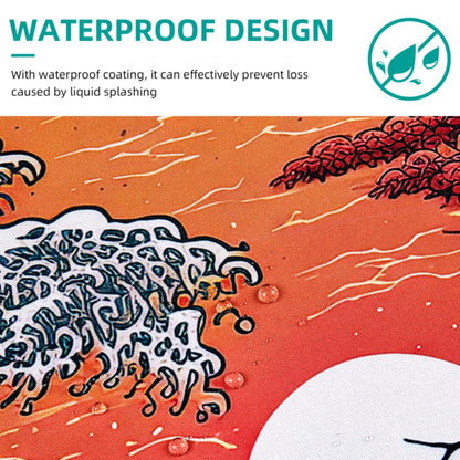 Hopipad Japanese Sea Waves Large Gaming Mouse Pad for Desk, Desk Mat with Seamed Edges, Waterproof Desk Pad, Non-Slip Rubber Base, 31.5x11.8 Inch Keyboard Pad Computer Mat, Big XL Mousepad