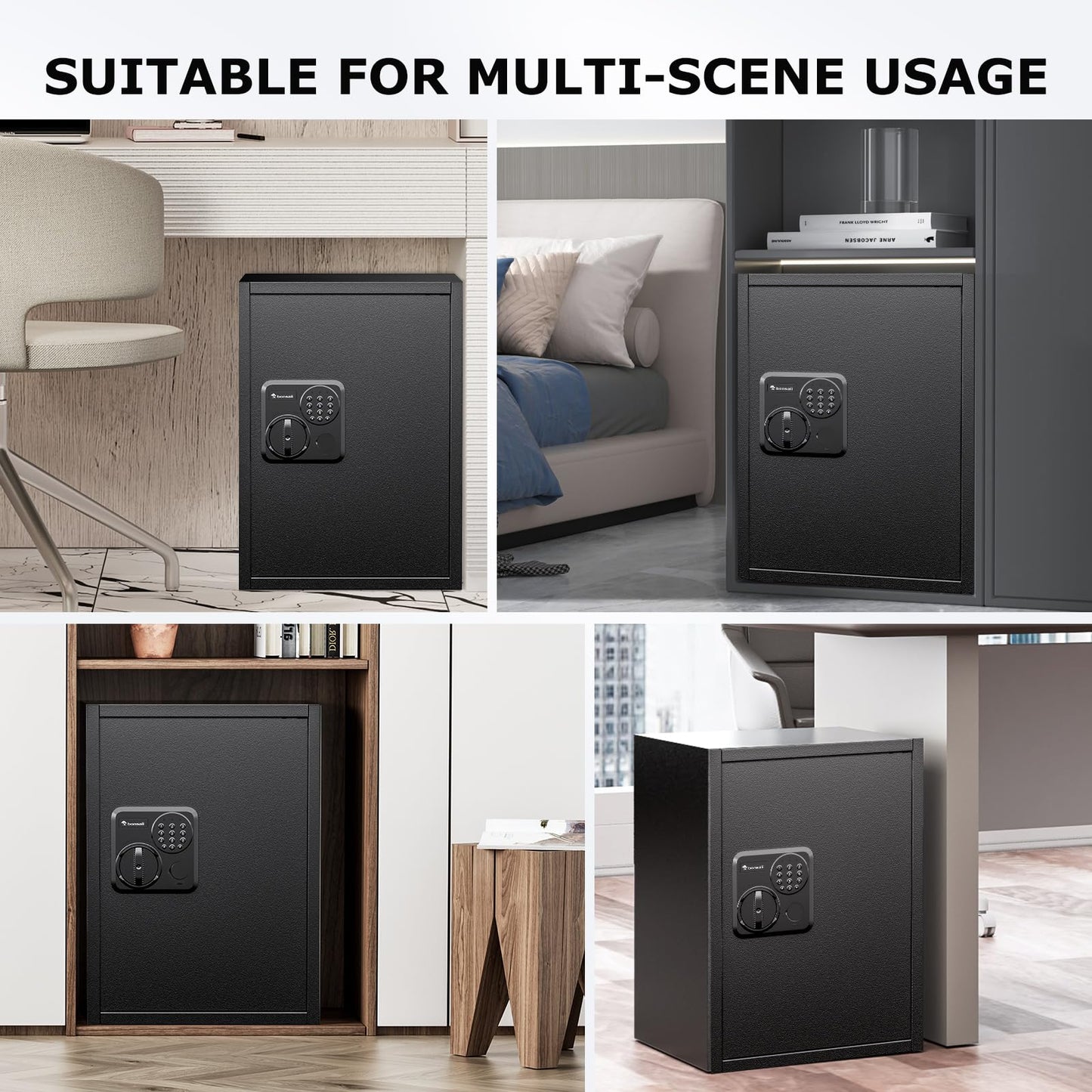 Bonsaii Large Safe Box with Fireproof Bag,2.5 Cubic Feet for home security with Electronic Keypad and Removable Shelf,Document Safe for Home,Money,Cash,Jewelry,15.7"Wx15"Dx21.7"H