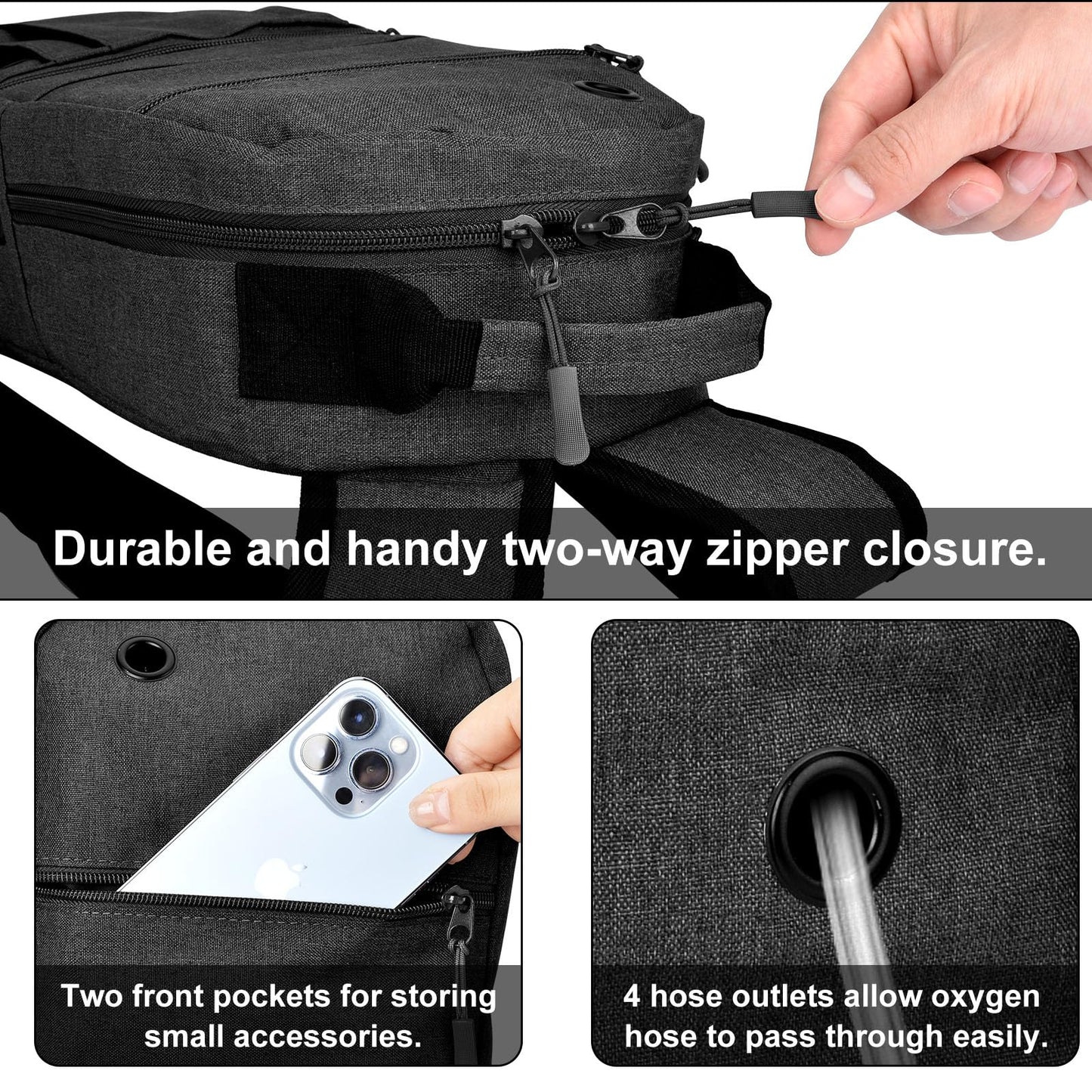 iGuerburn Portable Oxygen Tank Backpack for Small Size M2, A/M4, ML6, B/M6, M7, C/M9 Cylinders