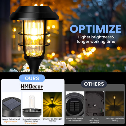HMDecor Solar Garden Lights Outdoor,8 Pack Bright Solar Lights Outdoor Waterproof, Solar Powered Outdoor Decor for Yard, Pathway,Patio,Walkway,Driveway