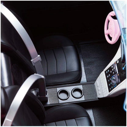 Barbie Toy Car, Bright Pink Doll-Sized Convertible with 2 Seats, Seatbelts & Rolling Wheels, Realistic Details