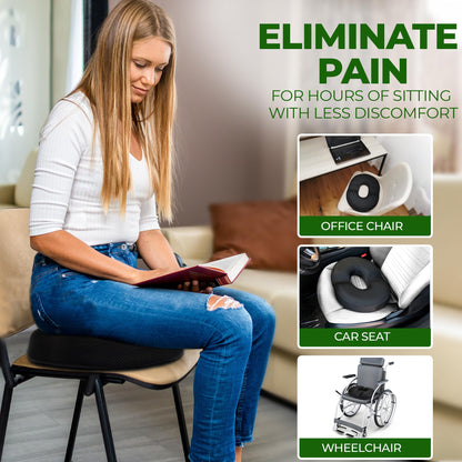 AnboCare Donut Gel Sitting Pillow - Orthopedic Memory Foam for Tailbone Pain, Hemorrhoid, Bed Sores, Postpartum, Prostate, Coccyx & Sciatica Pain