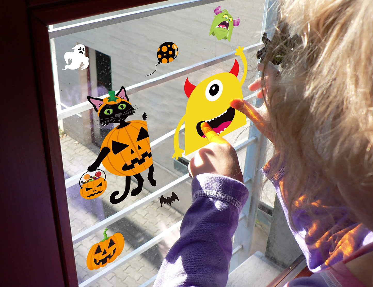 625PCS Halloween Decorations Window Clings - Hallowmas Ghost Spider Bat Pumpkin Monster Peeking Decals Party Supplies Decor