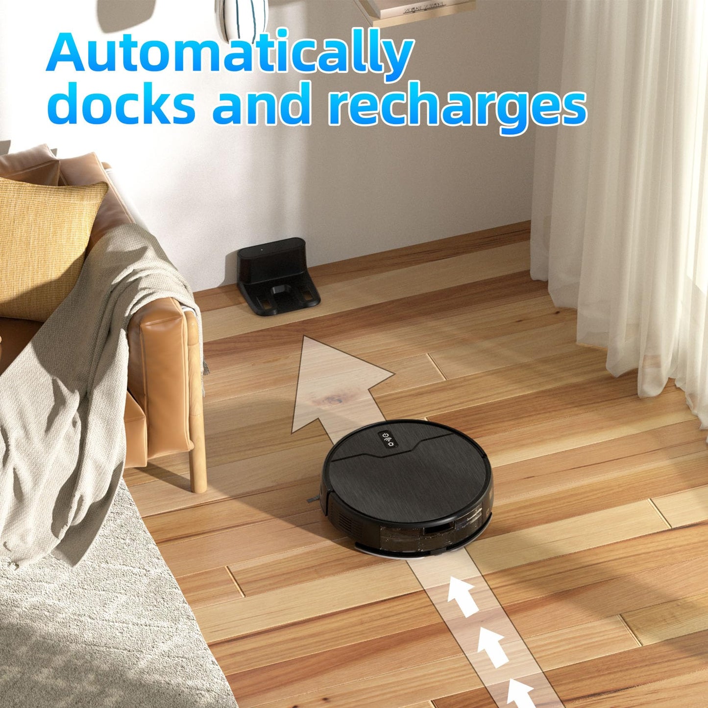 betboyles Robot Vacuum and Mop Combo, Robot Vacuum Cleaner, 6 Cleaning Modes, Large Capacity Water Tank Dustbin, Self-Charging, WiFi/App/Alexa, Ideal for Hard Floor, Carpet, Pet Hair