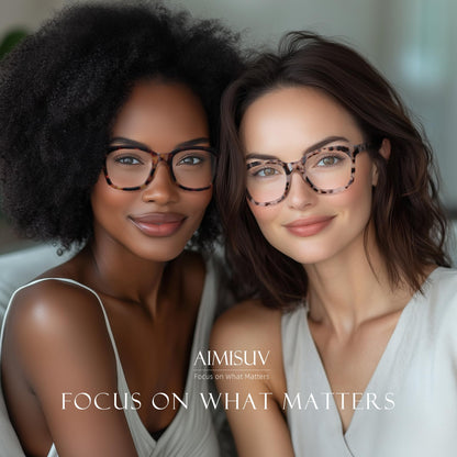 AIMISUV Reading Glasses for Women Men - Blue Light Blocking Magnifying Readers,Oprah Square Anti-Glare Computer Eyeglasses(3Pack,3.0X)
