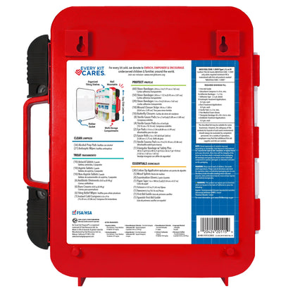 Be Smart Get Prepared First Aid Kit Hard Red Case 326 Pieces Exceeds OSHA and ANSI Guidelines 100 People - Office, Home, Car, School, Emergency, Survival, Camping, Hunting and Sports (20HBC01015REV3)