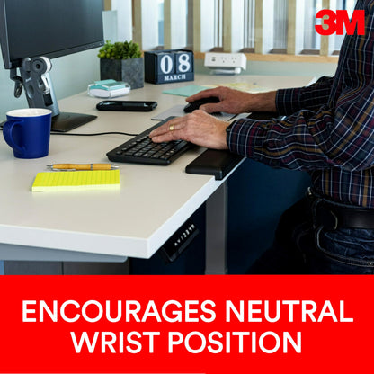 3M Gel Wrist Rest for Standing Desks, Wraps Around Edge of Desk for Comfort, Non-Slip Back Stays in Place (WR200B)