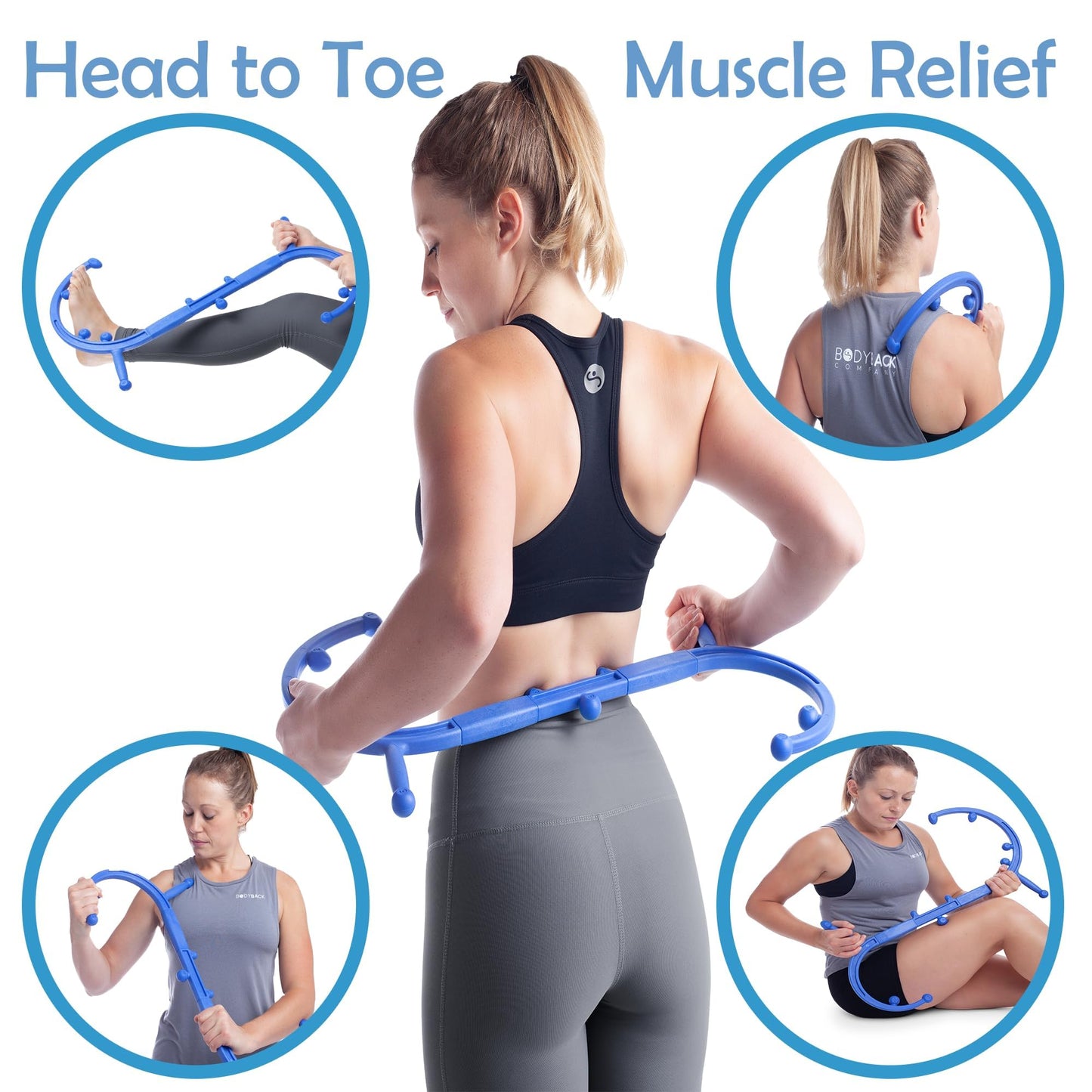 Body Back Buddy Classic USA Made Handheld Full Body Massage Cane Pressure & Trigger Point Massage Tool for Deep Tissue Pain Relief - Dual Massage Hooks for Back, Shoulder, Neck. Manual Back Massager