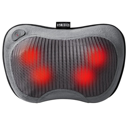 Homedics Cordless Shiatsu All-Body Massage Pillow with Soothing Heat, Reverse Function, Rechargeable Battery, and Integrated Controls –Lightweight