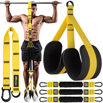 HOXWC Pull Up Assistance Bands, Adjustable Heavy Duty Resistance Band for Pull Up, 3 Pull Up Bands, Comfortable Fabric Feet/Knee Rest, Assistance Bands for Pull-Up, Home Fitness, Body Stretching