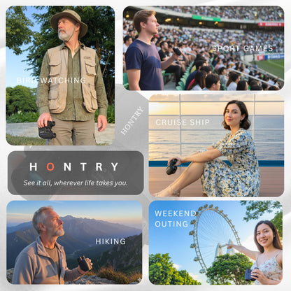 Hontry Binoculars for Adults and Kids, 10x25 Compact Binoculars for Bird Watching, Theater and Concerts, Hunting and Sport Games