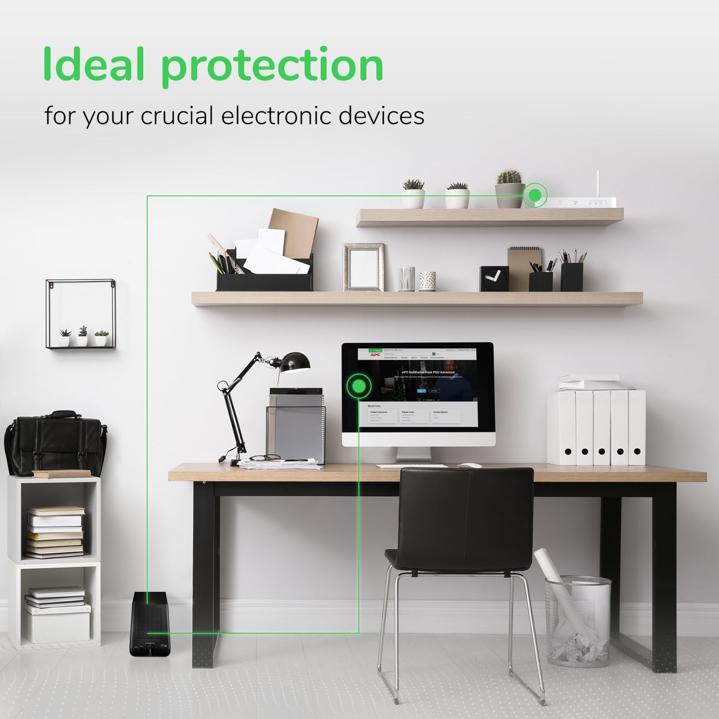 APC UPS Battery Backup and Surge Protector, 600VA/330 Watts Backup Battery Power Supply, BE600M1 Back-UPS with USB Charger Port