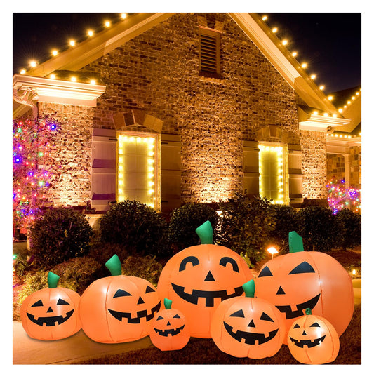 BREONLY 8.5FT Halloween Inflatables Pumpkins Decoration, Outdoor Halloween Blow Up Decorations for Yard, LED Lights Hocus Pocus Inflatable Outdoor Holiday Garden Lawn Decor