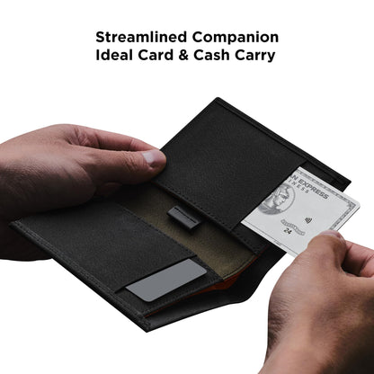 ALPAKA Ark Bifold Cash Wallet - Minimalist Front Pocket Wallet for Men Daily Use,Magnetic Closure for Security with RFID Blocking,Holds 8-12 Cards Plus Cash,Weatherproof Fabric,Black Axoflux 300D