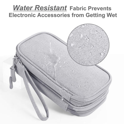 Bevegekos Electronics Accessories Organizer Pouch Bag, Designed for Power Adapter/Charger/Cables/Mouse, for Travel (Light Grey)