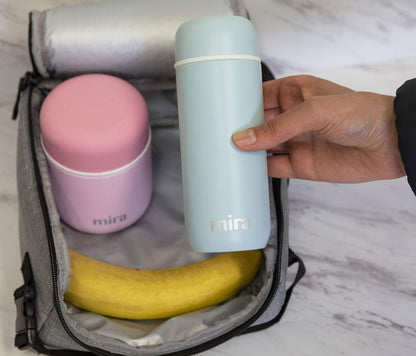 7 oz Slim Thermos Flask - Leak-Proof Insulated Water Bottle - Perfect Compact Size - Denim