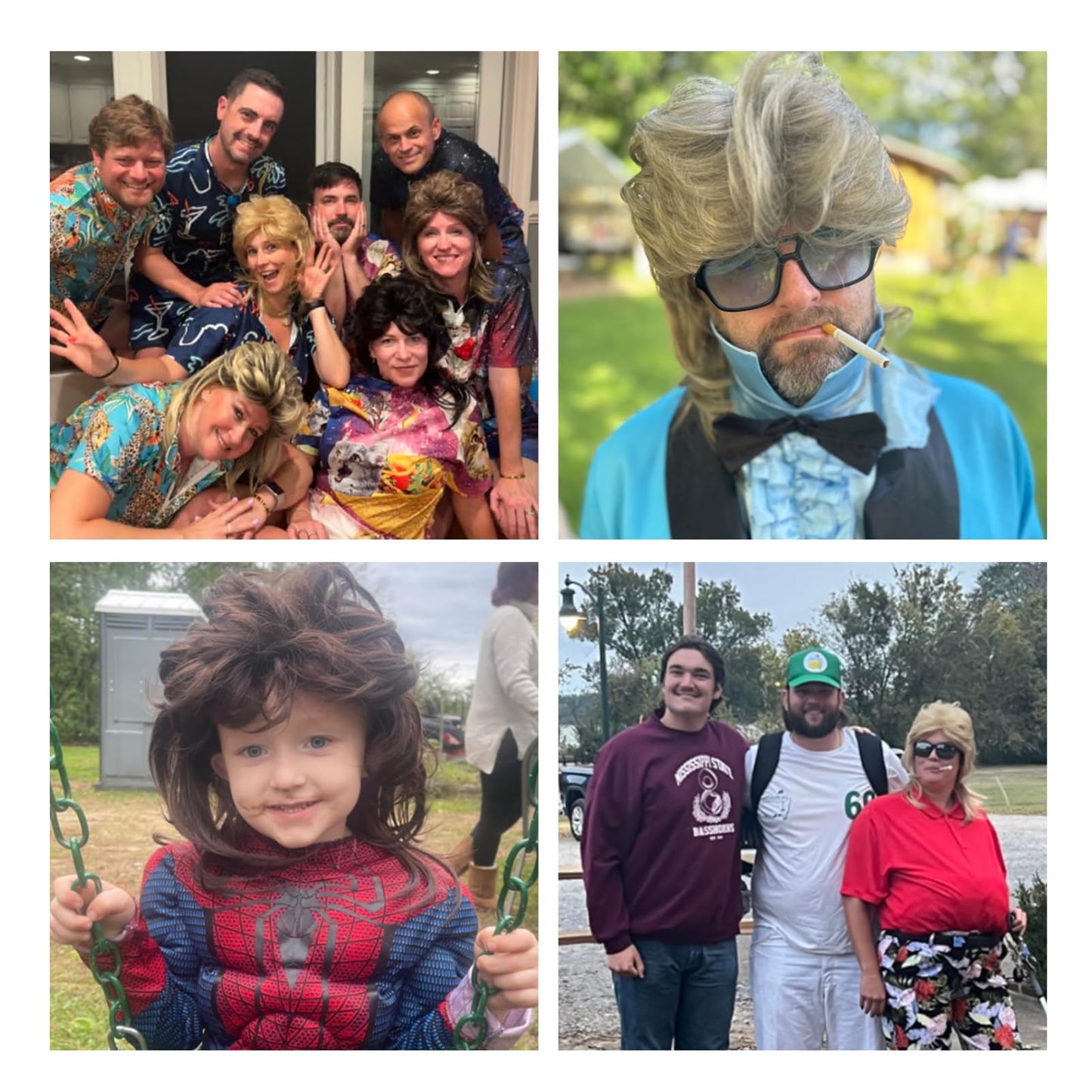 Auguyist Mullet Wig for Men, Joe Dirt, Emo, 80s Costume, Halloween Accessory (Dark Brown)