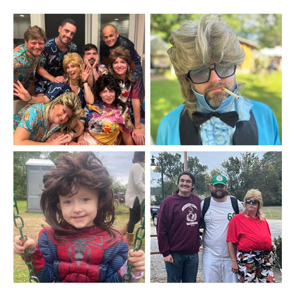 Auguyist Mullet Wig for Men, Joe Dirt, Emo, 80s Costume, Halloween Accessory (Dark Brown)