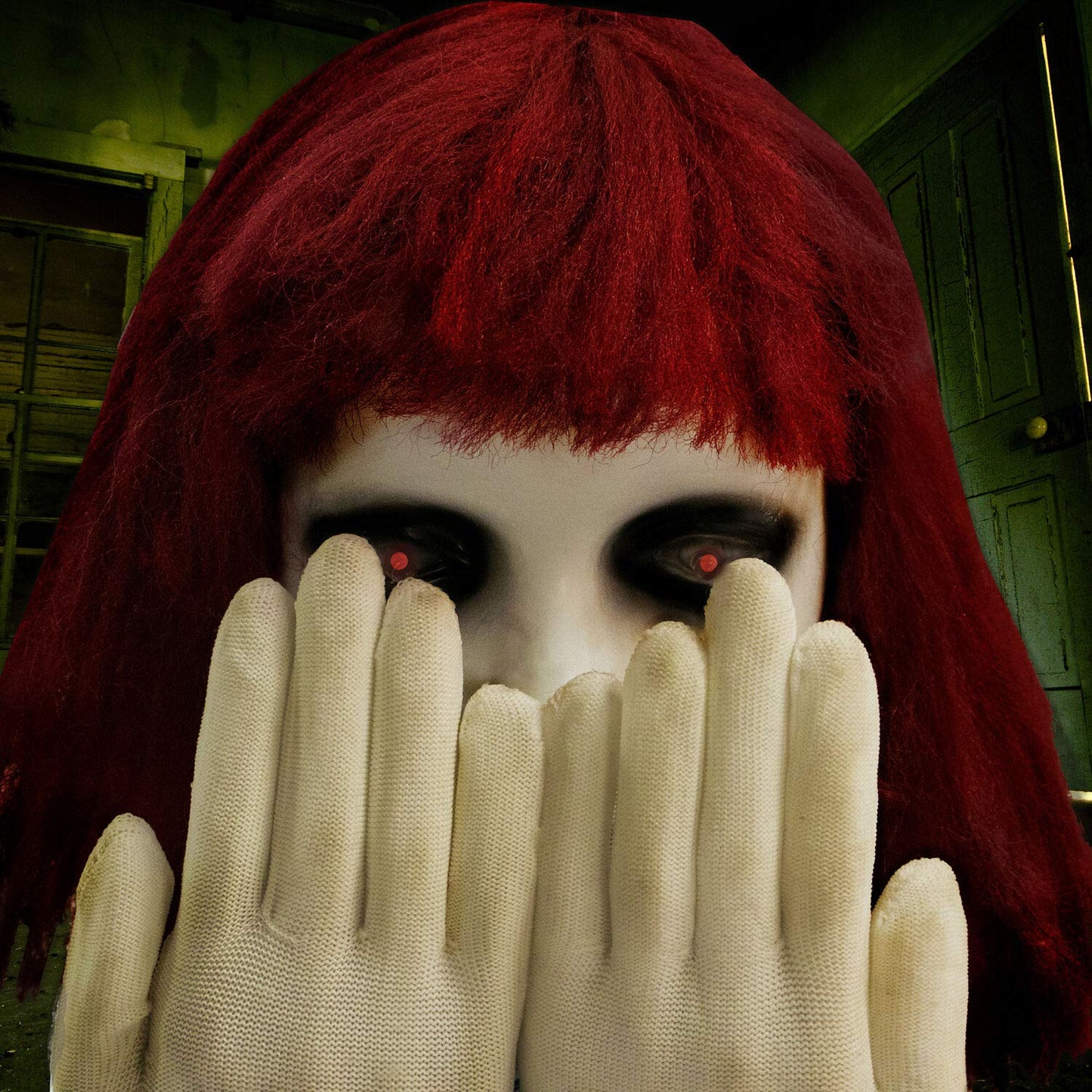 Haunted Hill Farm Scary Pop-up Haunted Doll Halloween Animatronic with Touch Activated Lights and Sound, Battery Operated Indoor or Covered Outdoor Halloween Decorations, Creepy Halloween Props