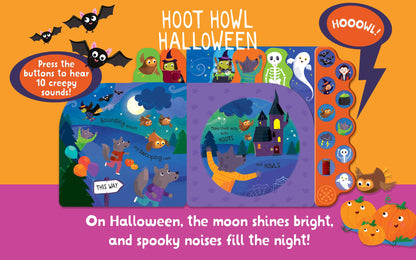 Hoot Howl Halloween 10-Button Sound Book for Little Trick-Or-Treaters (Interactive Children's Sound Book with 10 Spooky Sounds)