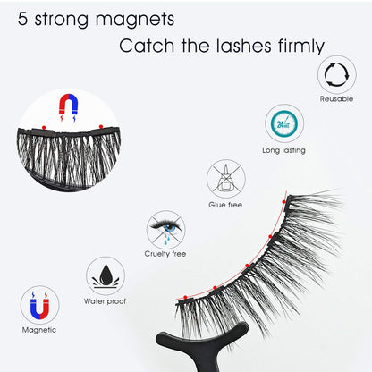 Alcastar Magnetic Eyelashes with Eyeliner Kit, Light weight Magnetic Lashes Natural Look, Reusable,Long Lasting, (KIT 005)